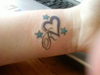 Love Heart And Star Tat